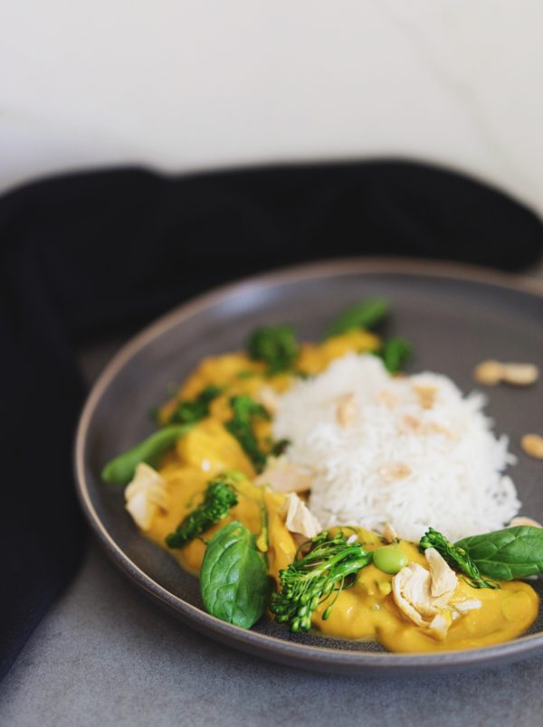 Meal 2: Vegan curry with tofu.