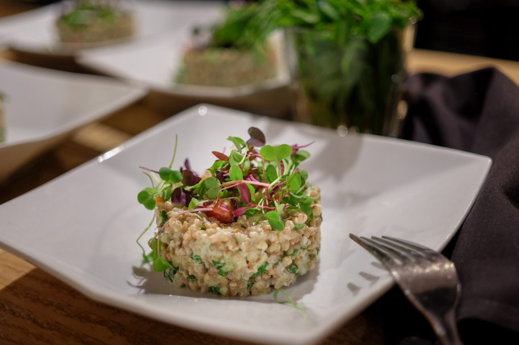 Sprouted buckwheat salad with cashew tzatziki sauce