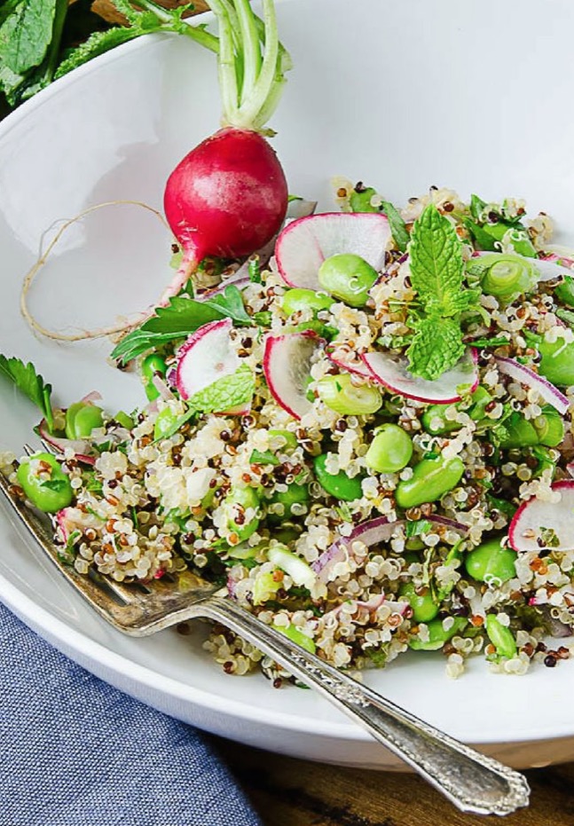 Quinoa tabbouleh with radishes