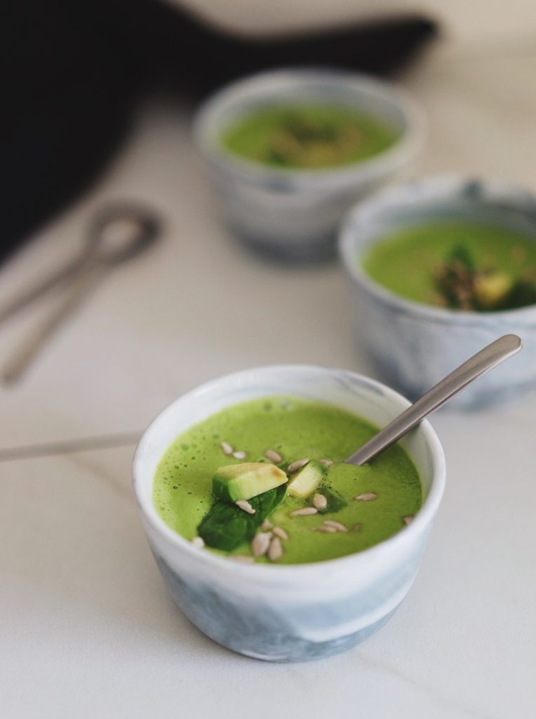 Avocado and fresh herbs soup