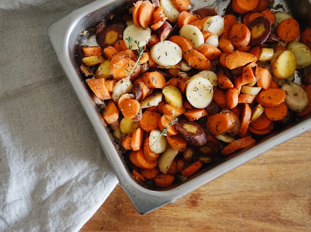 Roasted rainbow carrots